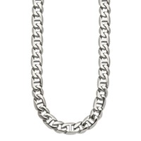 Chisel Stainless Steel Polished Anchor Link Necklace, 24" view 3