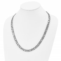 Chisel Stainless Steel Polished Anchor Link Necklace, 24" view 5