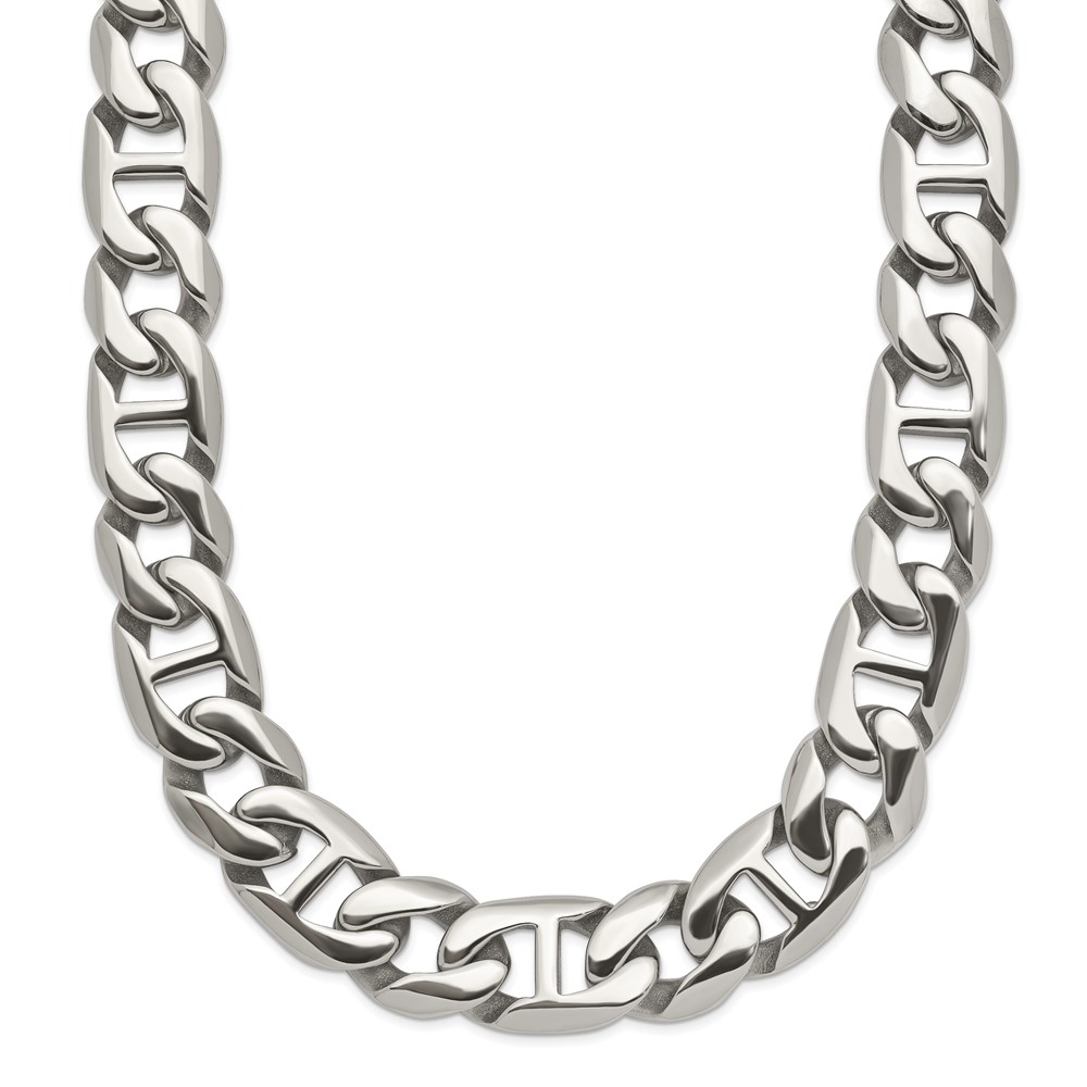 Stainless Steel Polished Link 24in Necklace