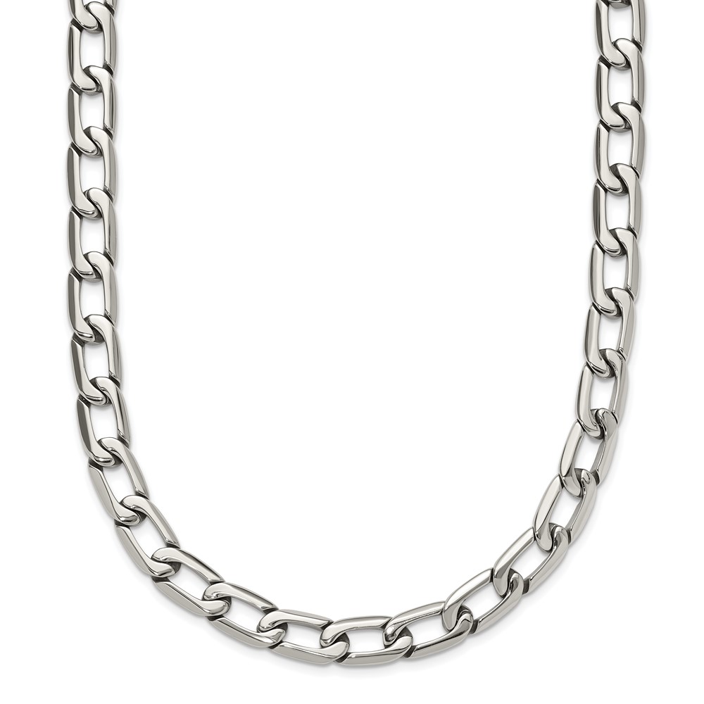 Stainless Steel Polished Open Link 24in Necklace