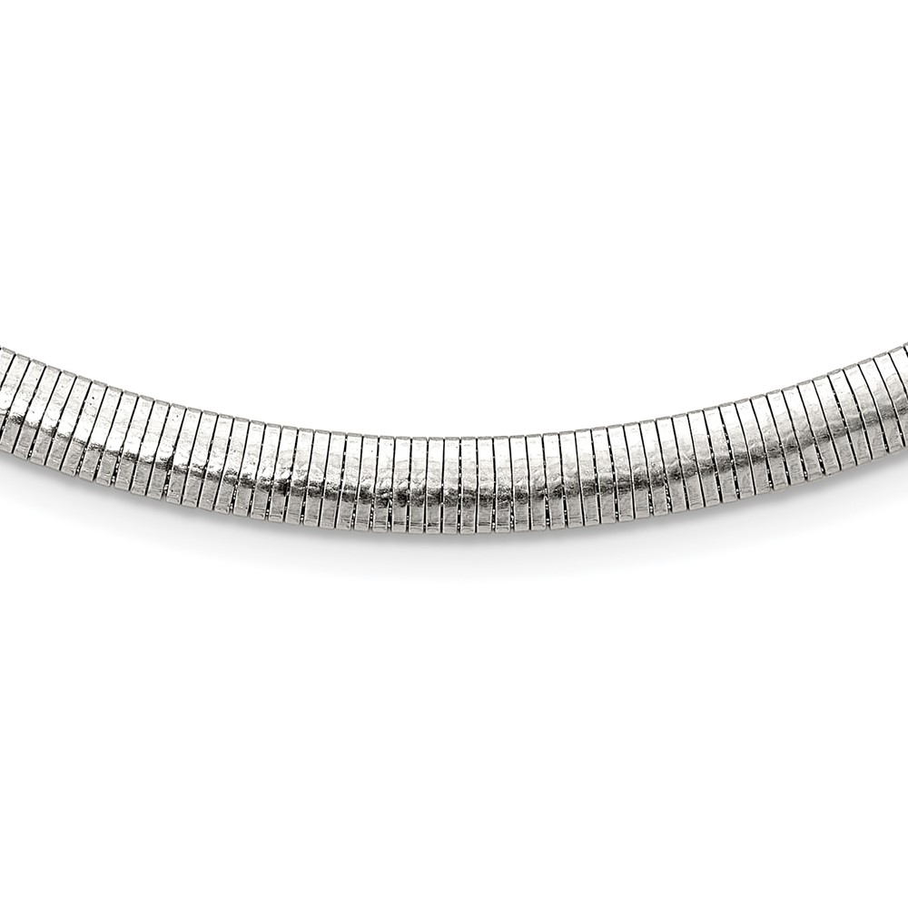 Stainless Steel Polished 6mm 18in Omega Necklace