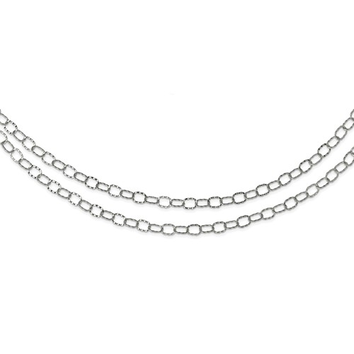 Stainless Steel Polished Multi Chain Layered Necklace, 28"