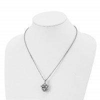 Stainless Steel Polished Necklace with Black Agate Opening Box, 20" view 4