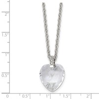 Stainless Steel Polished Crystal Heart Necklace with CZ, 18" view 5