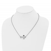 Chisel Stainless Steel Polished Faith Sideways Cross on a Cable Chain Necklace, 19" view 4