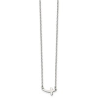 Chisel Stainless Steel Polished Sideways Cross on an Cable Chain Necklace, 18" view 3