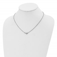 Chisel Stainless Steel Polished Sideways Cross on an Cable Chain Necklace, 18" view 4