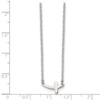 Chisel Stainless Steel Polished Sideways Cross on an Cable Chain Necklace, 18" view 5