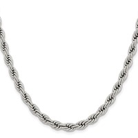 Chisel Stainless Steel Polished 6mm Rope Chain, 20" view 2