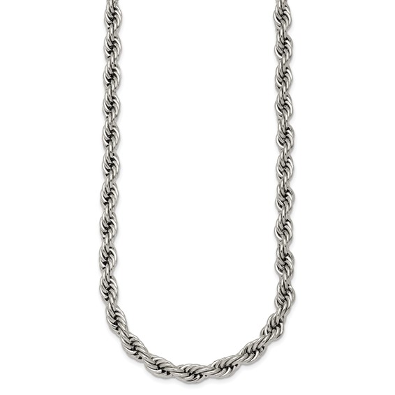 Stainless Steel Polished 6mm 18in Rope Chain