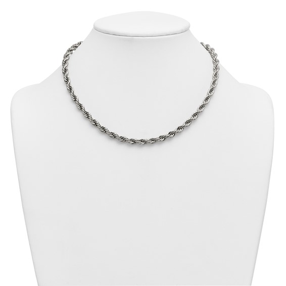 Stainless Steel Polished 6mm 18in Rope Chain