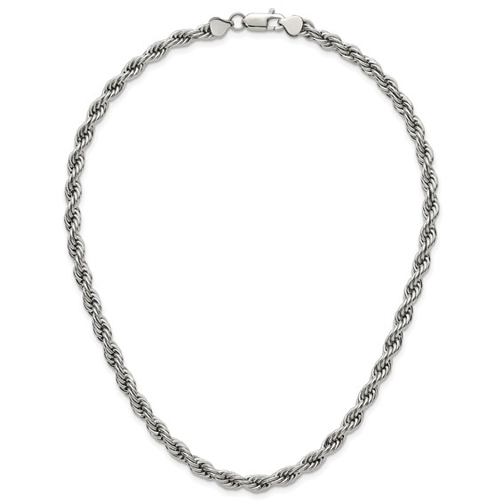 Stainless Steel Polished 6mm 18in Rope Chain