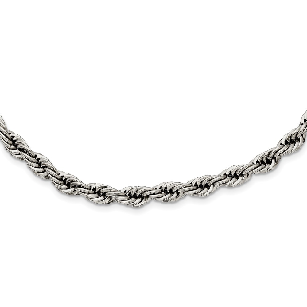 Stainless Steel Polished 6mm22in Rope Chain