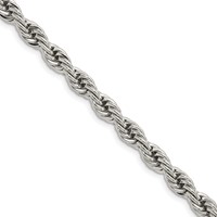 Chisel Stainless Steel Polished 6mm Rope Chain, 20" view 1