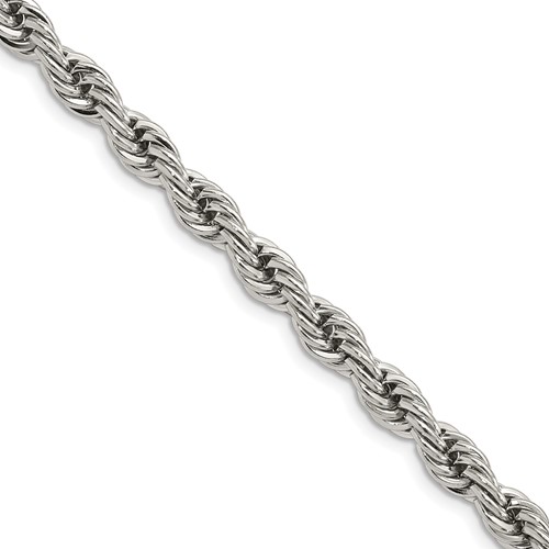 Chisel Stainless Steel Polished 6mm Rope Chain, 20"