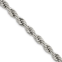 Chisel Stainless Steel Polished 7mm Rope Chain, 16" view 1