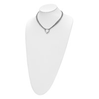 Chisel Stainless Steel Polished Heart on a Cable Chain Multi Strand Necklace, 17" view 5