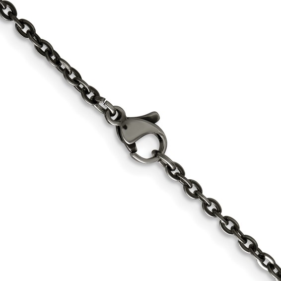 Chisel Stainless Steel Oxidized Cable Chain Necklaces