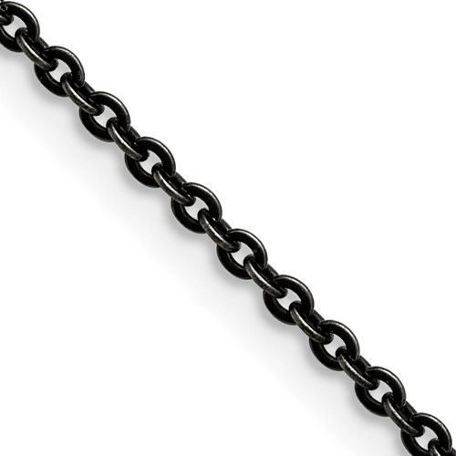 Chisel Stainless Steel Oxidized 18 Inch Cable Chain