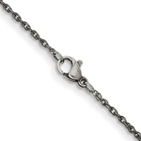 Chisel Stainless Steel Oxidized 2mm Fancy Link Chain, 18" view 3