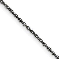 Chisel Stainless Steel Oxidized 2mm Fancy Link Chain, 18" view 1