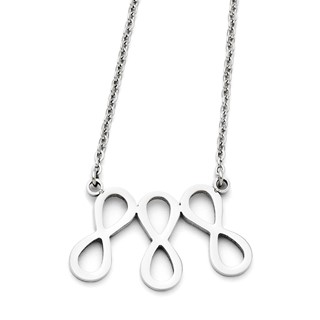 Stainless Steel Infinity Symbol Polished Necklace