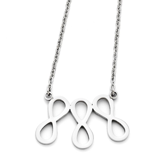Stainless Steel Infinity Symbol Polished Necklace