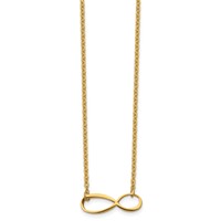 Chisel Stainless Steel Polished Yellow IP-plated Infinity Symbol on a Cable Chain Necklace, 20" view 3
