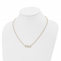 Chisel Stainless Steel Polished Yellow IP-plated Infinity Symbol on a Cable Chain Necklace, 20" view 4