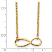 Chisel Stainless Steel Polished Yellow IP-plated Infinity Symbol on a Cable Chain Necklace, 20" view 5