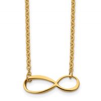 Chisel Stainless Steel Polished Yellow IP-plated Infinity Symbol on a Cable Chain Necklace, 20" view 1