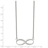 Chisel Stainless Steel Polished Infinity Symbol Necklace with CZ on a Cable Chain, 20" view 3