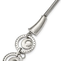 Stainless Steel Polished Multi-circle Necklace with 2in Ext, 19" view 3