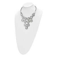 Stainless Steel Polished Multi-circle Necklace with 2in Ext, 19" view 5