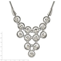 Stainless Steel Polished Multi-circle Necklace with 2in Ext, 19" view 4