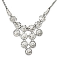 Stainless Steel Polished Multi-circle Necklace with 2in Ext, 19" view 1