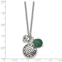 Stainless Steel Antiqued and Polished Synthetic Jade with Necklace, 20" view 5