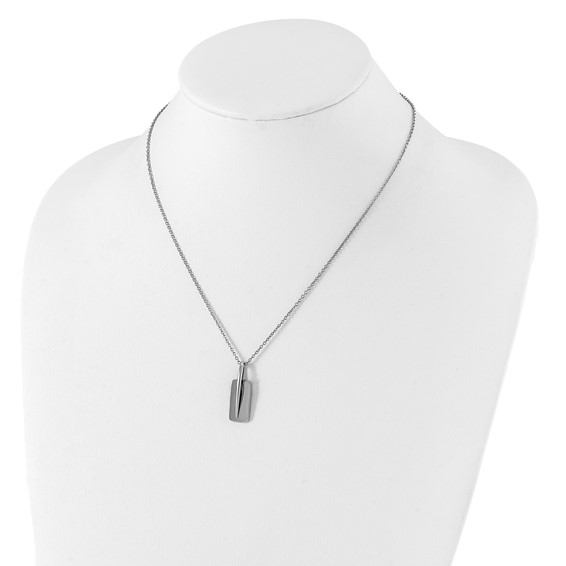 Stainless Steel Moveable Tag Necklace