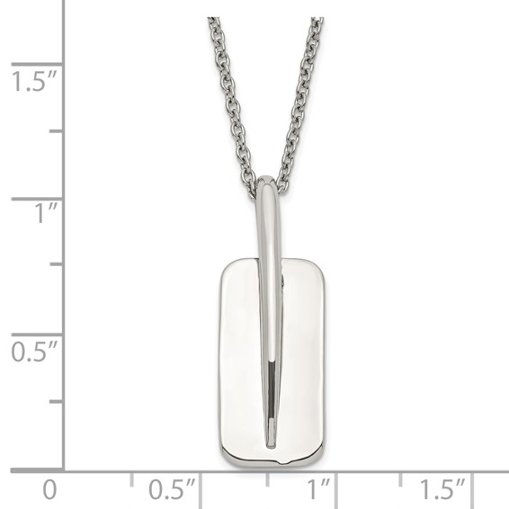 Stainless Steel Moveable Tag Necklace