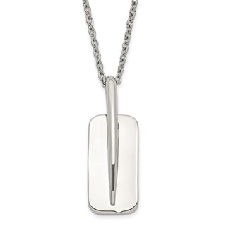 Stainless Steel Moveable Tag Necklace