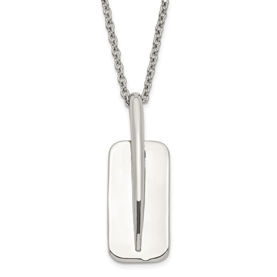 Stainless Steel Moveable Tag Necklace