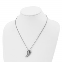 Stainless Steel Antiqued and Brushed Claw Necklace, 20" view 4