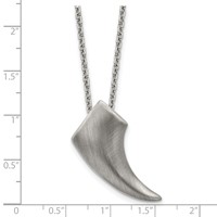 Stainless Steel Antiqued and Brushed Claw Necklace, 20" view 5