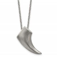 Stainless Steel Antiqued and Brushed Claw Necklace, 20" view 1