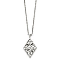 Chisel Stainless Steel Polished Pendant on a Cable Chain Necklace, 20" view 3