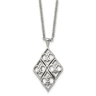 Chisel Stainless Steel Polished Pendant on a 20 inch Cable Chain Necklace