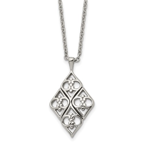 Chisel Stainless Steel Polished Pendant on a Cable Chain Necklace, 20"