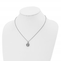 Chisel Stainless Steel Polished CZ Heart Lock and Key 2-Piece Moveable Pendant on an Cable Chain Necklace, 18" view 4
