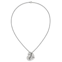 Chisel Stainless Steel Polished and Enameled Faith Heart Necklace with Cross Cut Out Pendnat on a Cable Chain, 20" view 4