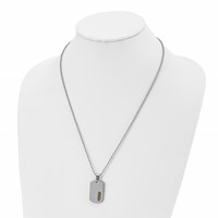 Chisel Stainless Steel Polished Yellow IP-plated Dog Tag on a Ball Chain Necklace, 22" view 4